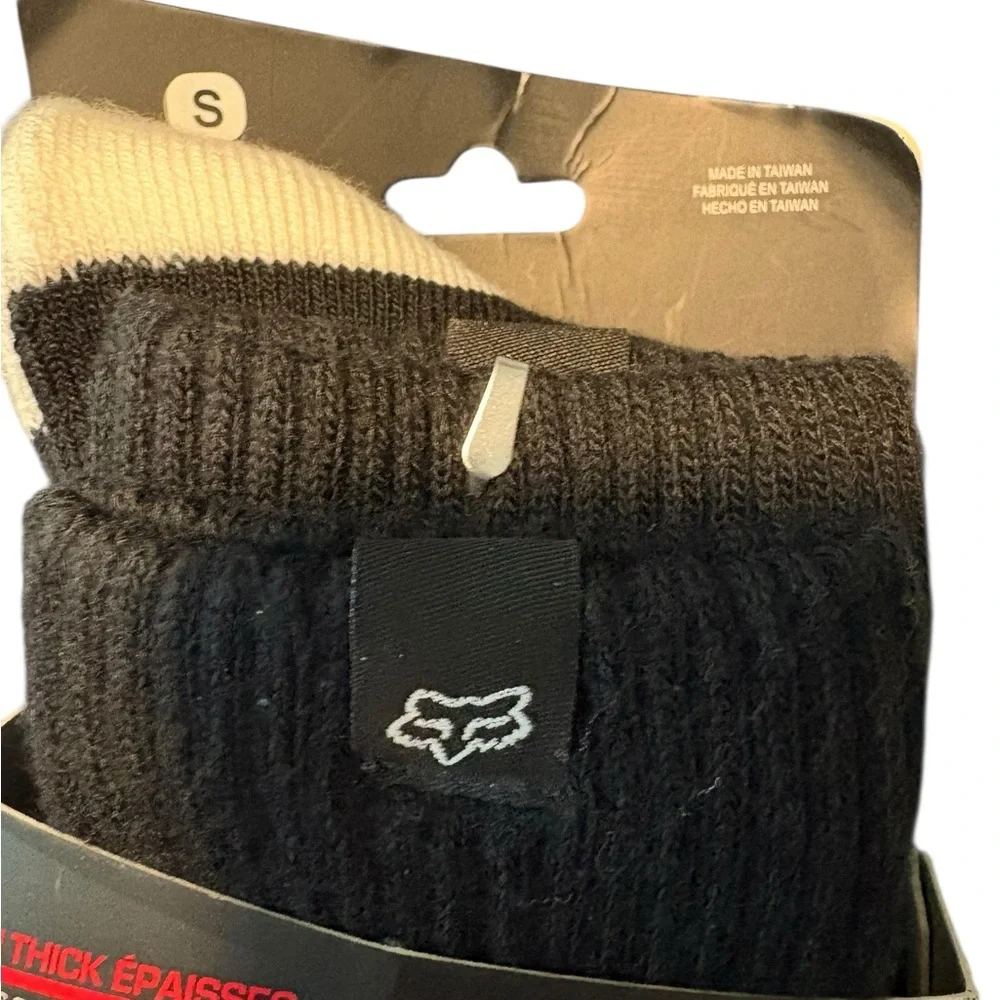 Fox Racing Men’s Black and White Crew Socks with Logo S NWT